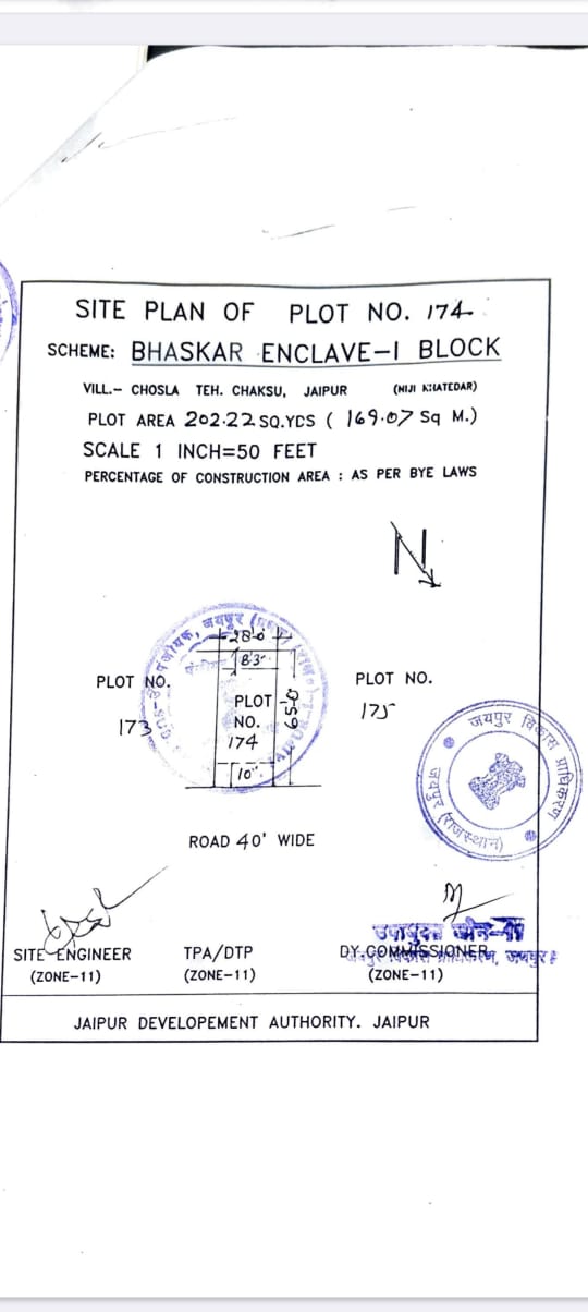 JDA  patta plot sell  in Bhaskar enclave tonk road Jaipur near Ganesh vihar Aypdhya nagri